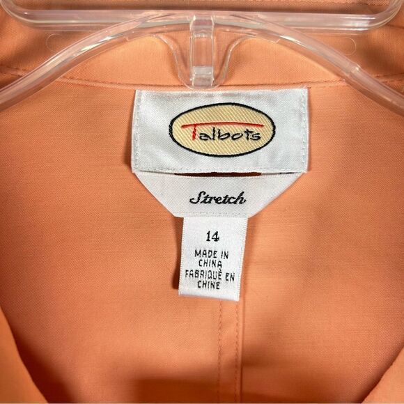 Talbots Twill Cotton Stretch Collared Salmon Unlined Jacket 14 - Picture 4 of 9